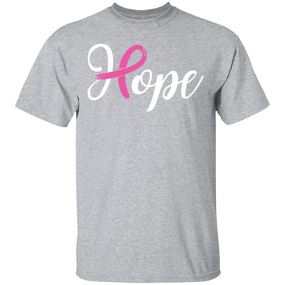 Breast Cancer Awareness Pink Ribbon Hope-T-Shirt & Hoodie-Classic T-Shirt-Sport Grey