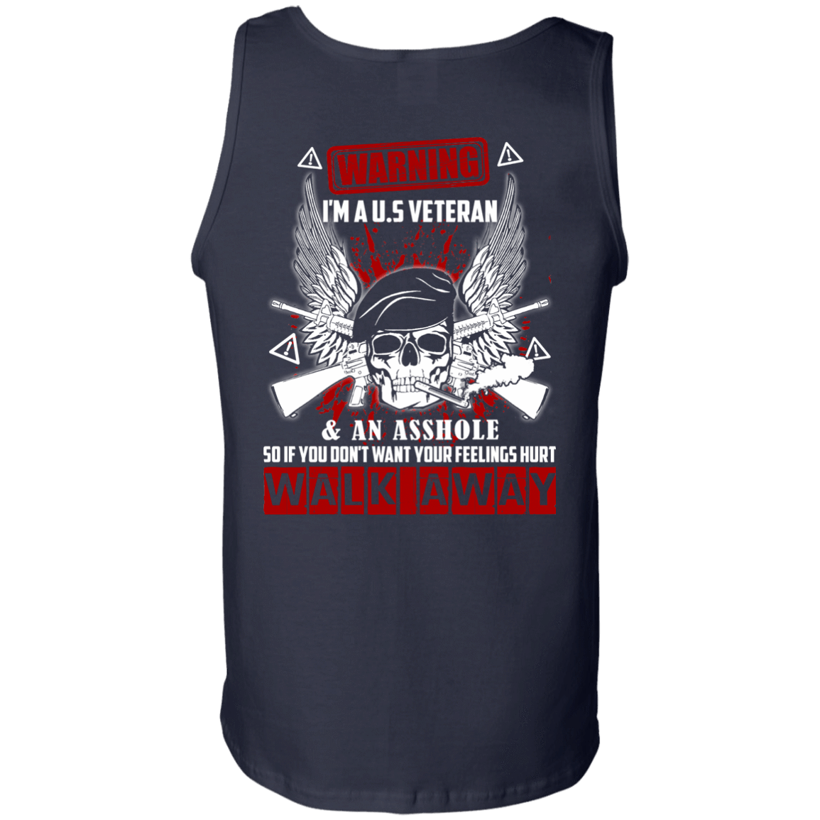 I'm A U.S Veteran And An A**hole-T-Shirt & Hoodie-Unisex Tank-Navy
