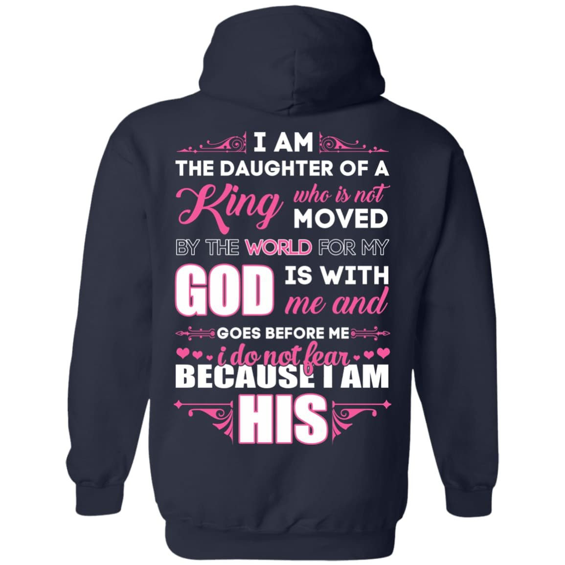 I Am The Daughter Of A King-T-Shirt & Hoodie-Pullover Hoodie-Navy