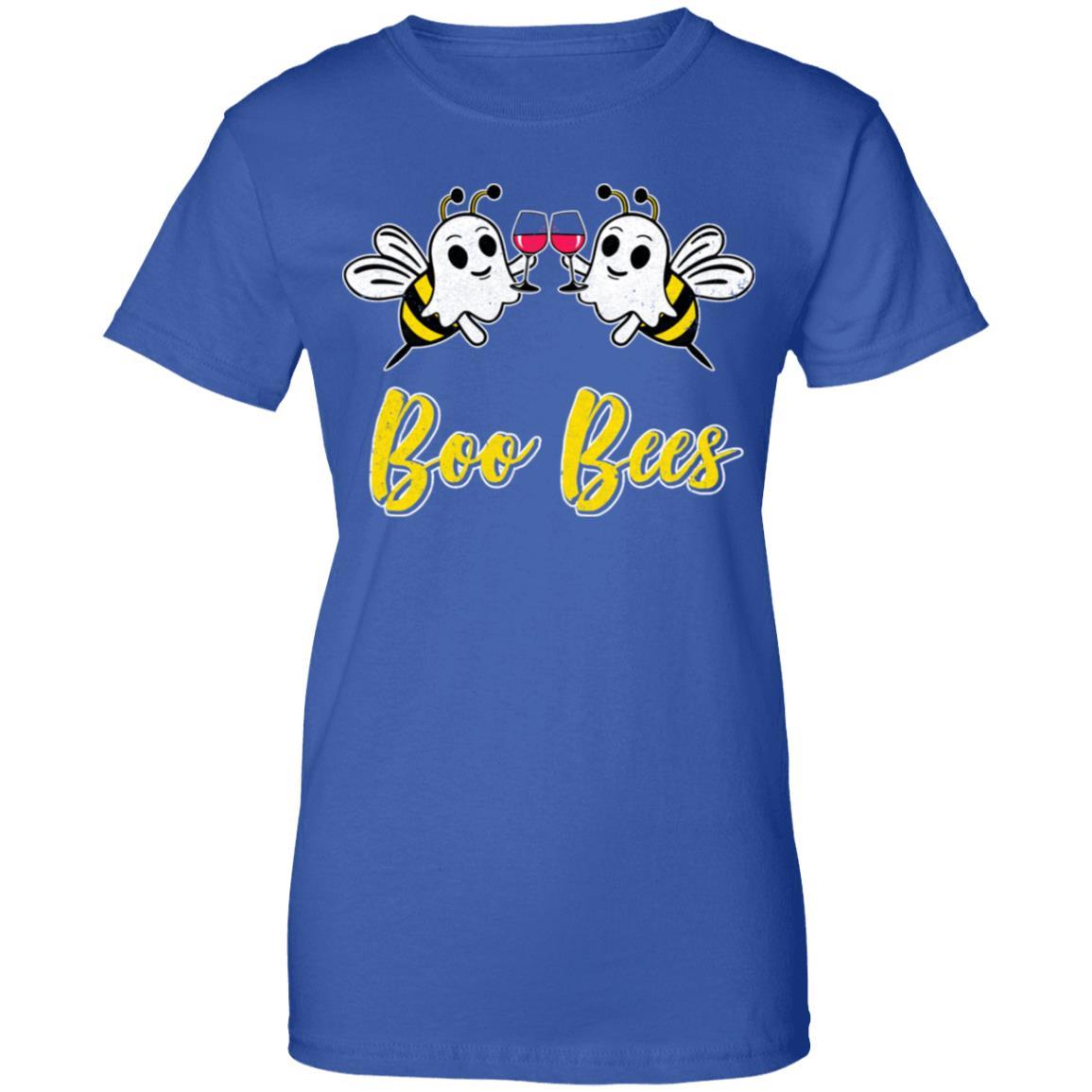 Boo Bees Drink Wine Women Funny Halloween Costume-T-Shirt & Tank Top-Women's T-Shirt-Royal