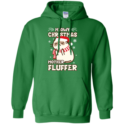 Meowy Christmas Mother Fluffer T Shirt-T-Shirt & Hoodie-Pullover Hoodie-Irish Green
