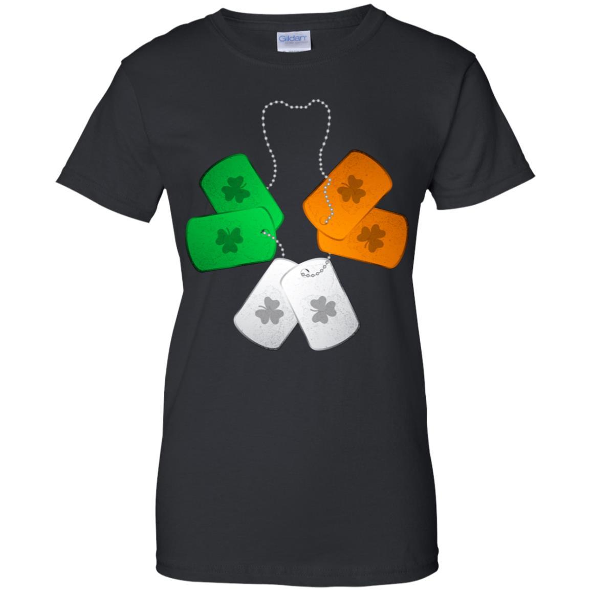 Shamrock Dogtag Soldier Army St Patrick's Day-T-Shirt & Hoodie-Women's T-Shirt-Black