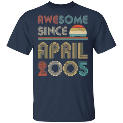 Awesome Since April 2005 Vintage 16th Birthday Gifts-T-Shirt & Hoodie-Classic T-Shirt-Navy