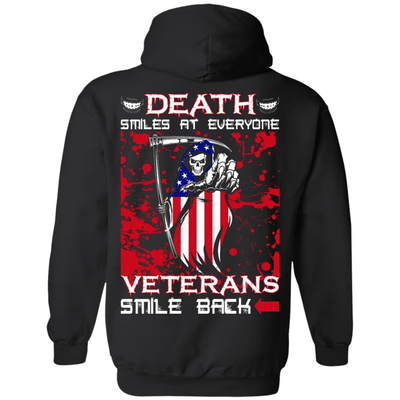 Death Smiles At Everyone Veterans Smile Back-T-Shirt & Hoodie-Pullover Hoodie-Black