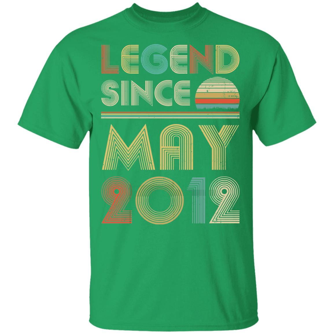 Legend Since May 2012 Vintage 9th Birthday Gifts Youth-Youth Shirt-Youth T-Shirt-Irish Green