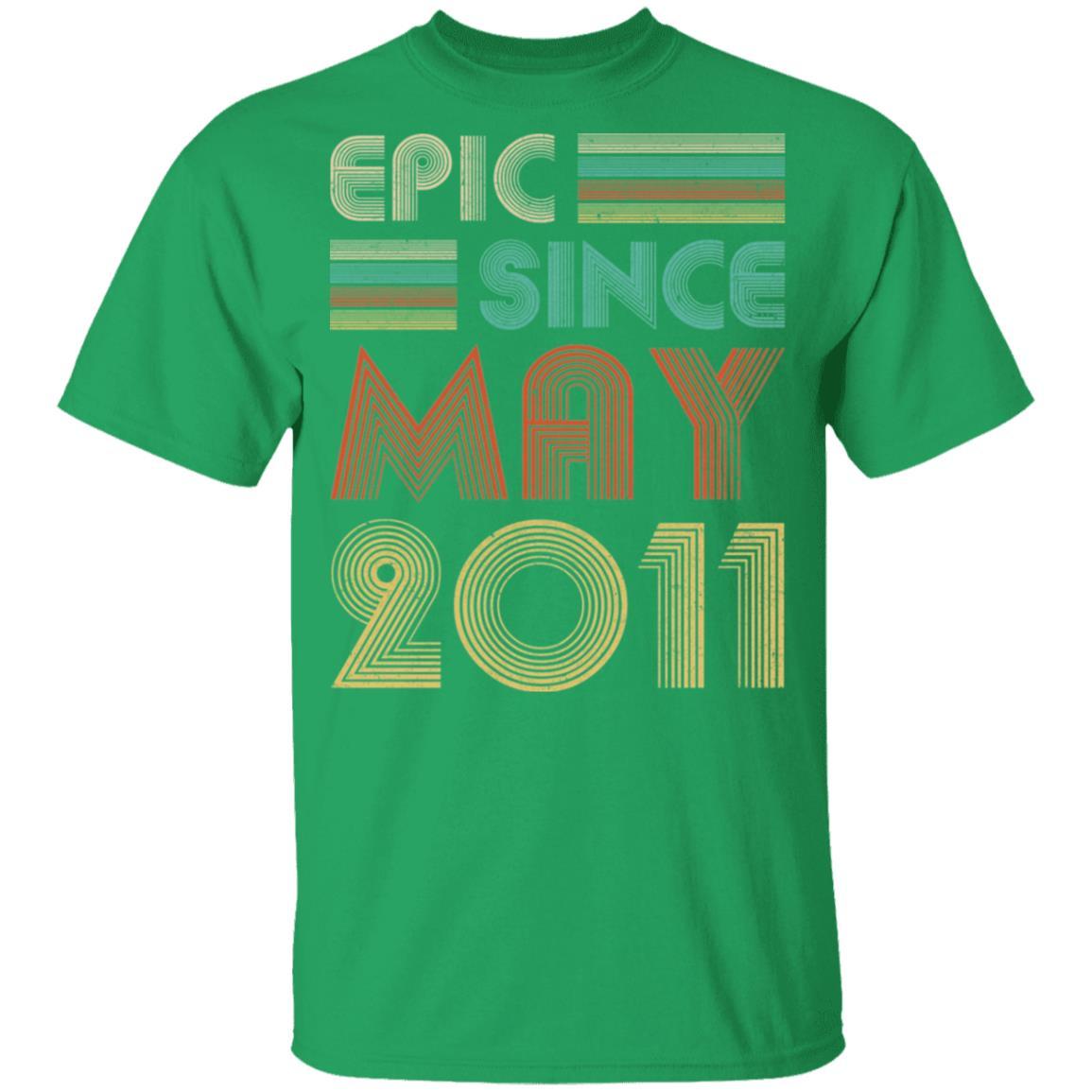 Epic Since May 2011 Vintage 10th Birthday Gifts Youth-Youth Shirt-Youth T-Shirt-Irish Green