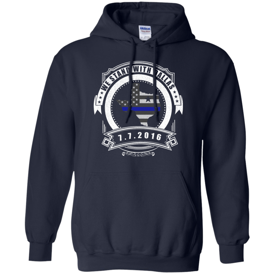We stand with Dallas 7/7/2016-T-Shirt & Hoodie-Pullover Hoodie-Navy