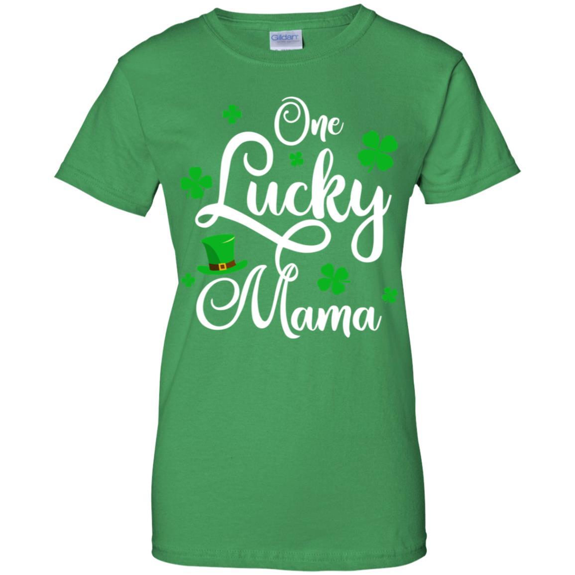 One Lucky Mama St Patricks Day For Mom-T-Shirt & Hoodie-Women's T-Shirt-Irish Green