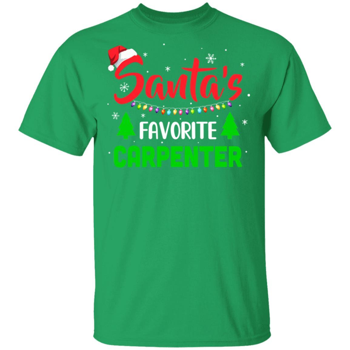 Santa's Favorite Carpenter Funny Christmas Xmas Gifts-T-Shirt & Sweatshirt-Classic T-Shirt-Irish Green