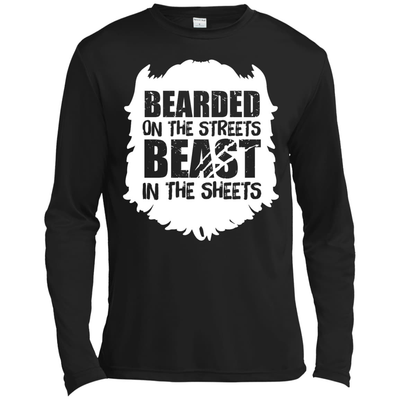 Bearded On The Streets Beast In The Sheets-T-Shirt & Hoodie-Long Sleeve T-Shirt-Black