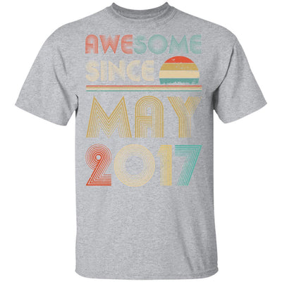 Awesome Since May 2017 Vintage 4th Birthday Gifts Youth-Youth Shirt-Youth T-Shirt-Sport Grey