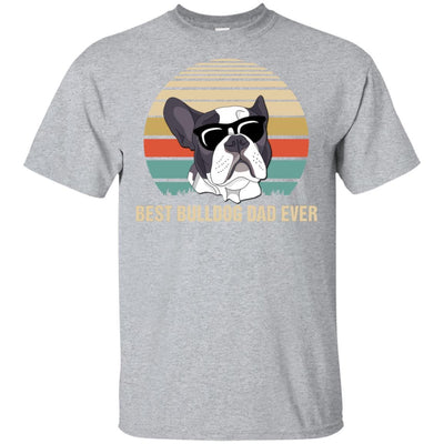 Vintage Bulldog Dad Gifts Best Bulldog Dad Ever-T-Shirt & Hoodie-Classic T-Shirt-Sport Grey