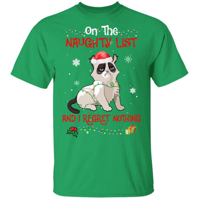 On The Naughty List I Regret Nothing Cat Christmas Gift-T-Shirt & Sweatshirt-Classic T-Shirt-Irish Green
