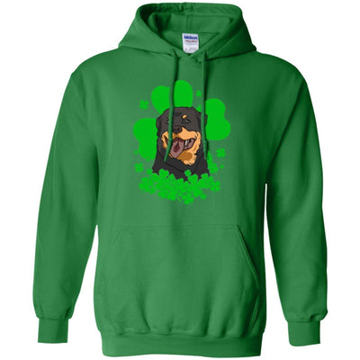 Rottweiler St. Patrick's Day Clovers-T-Shirt & Hoodie-Pullover Hoodie-Irish Green
