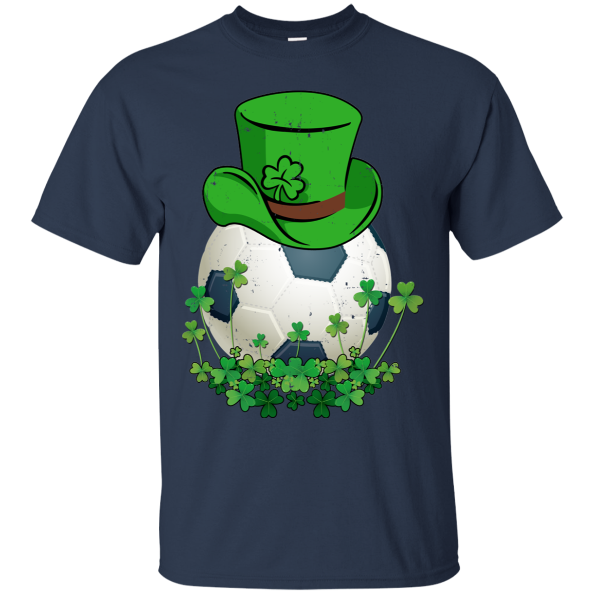 Shamrock Soccer Leprechaun St Patricks Day-T-Shirt & Hoodie-Classic T-Shirt-Navy