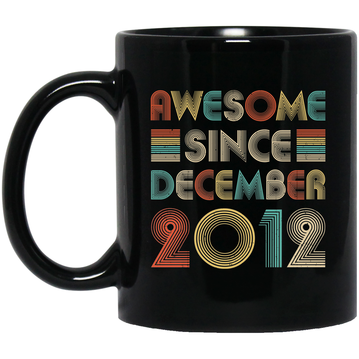 Awesome Since December 2012 Vintage 9th Birthday Gifts Youth Mug-Coffee Mug-BM11OZ 11 oz. Black Mug-Black