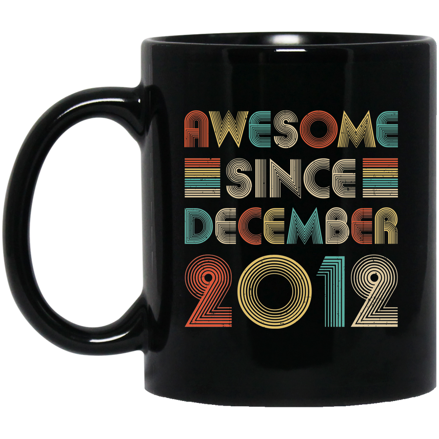 Awesome Since December 2012 Vintage 9th Birthday Gifts Youth Mug-Coffee Mug-BM11OZ 11 oz. Black Mug-Black