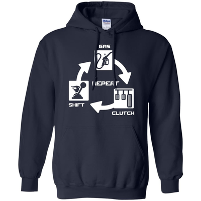 Gas Clutch Shift Repeat-T-Shirt & Hoodie-Pullover Hoodie-Navy