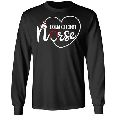 Correctional Nurse Nursing Gifts-T-Shirt & Hoodie-Long Sleeve T-Shirt-Black
