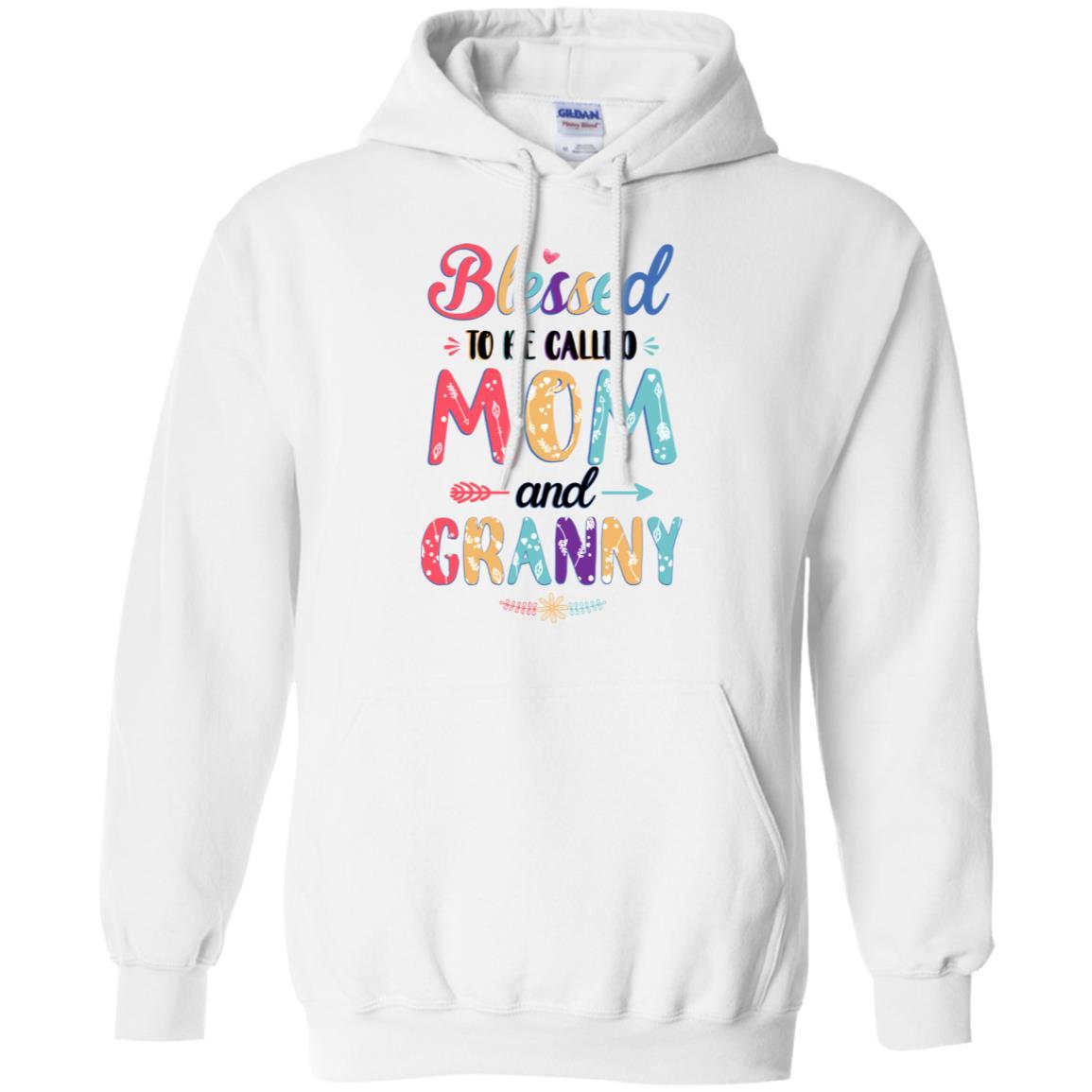 Blessed To Be Called Mom And Granny Mothers Day Gift-T-Shirt & Hoodie-Pullover Hoodie-White