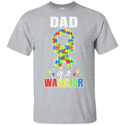 Dad Of A Warrior Support Autism Awareness Gift-T-Shirt & Hoodie-Classic T-Shirt-Sport Grey