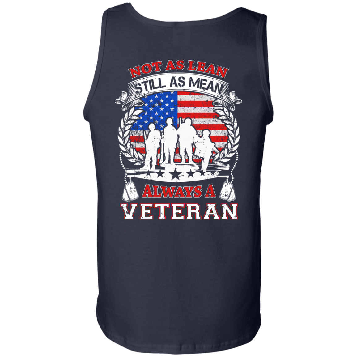 Not As Lean Still As Mean Always A Veteran-T-Shirt & Hoodie-Unisex Tank-Navy