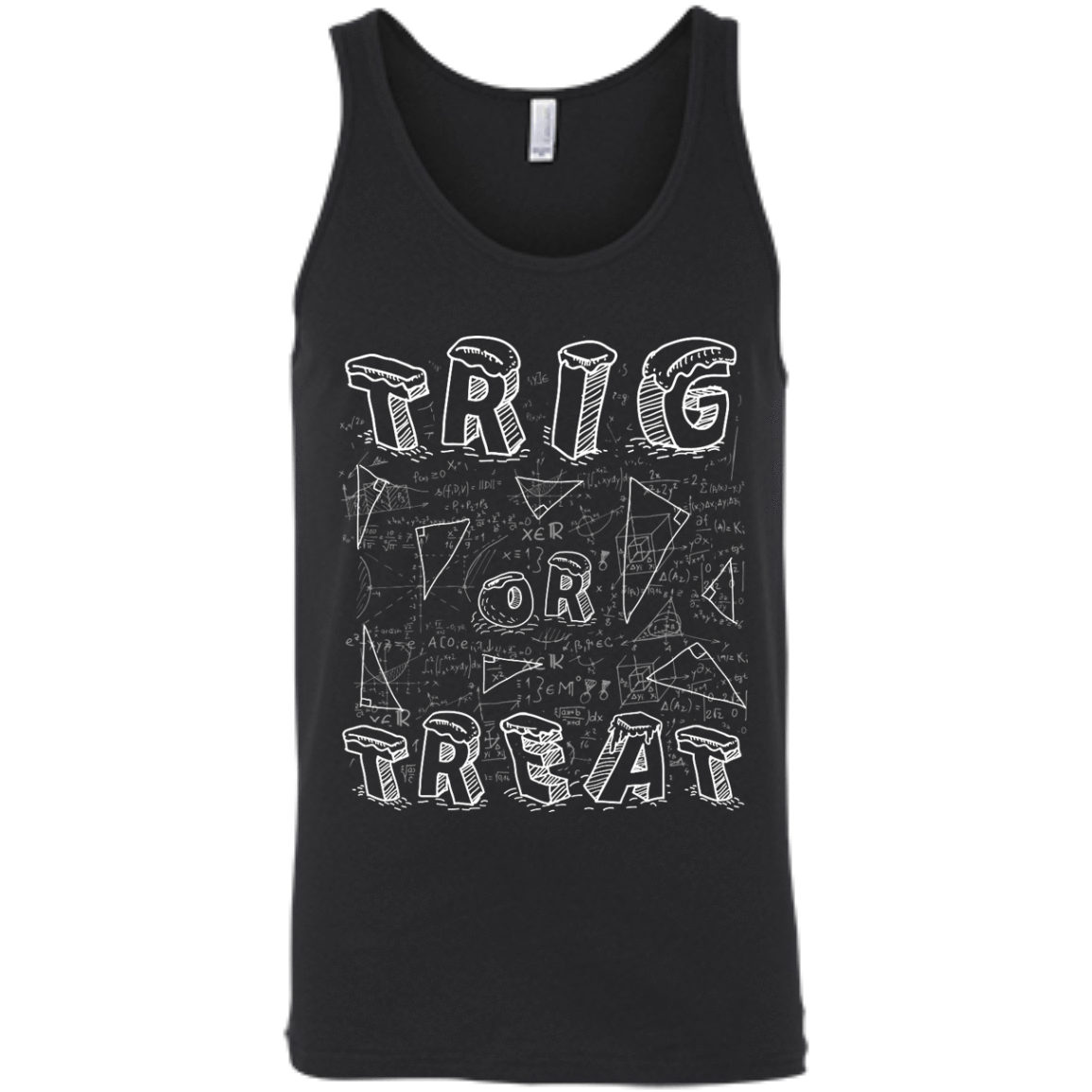Trig Or Treat Math-T-Shirt & Hoodie-Unisex Tank-Black