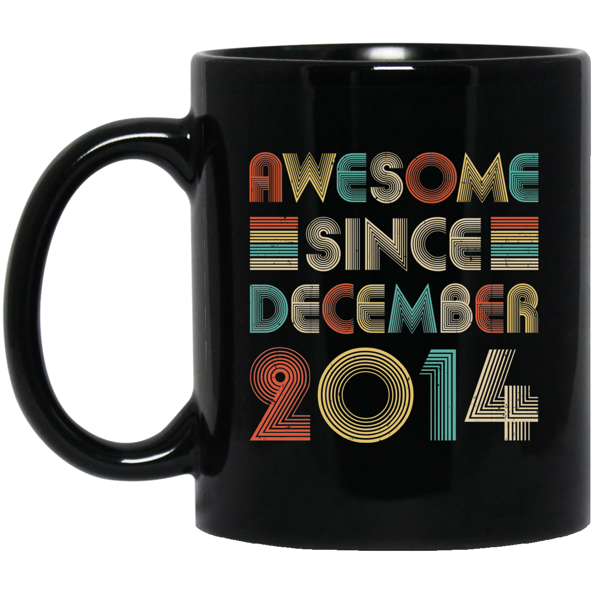 Awesome Since December 2014 Vintage 7th Birthday Gifts Youth Mug-Coffee Mug-BM11OZ 11 oz. Black Mug-Black