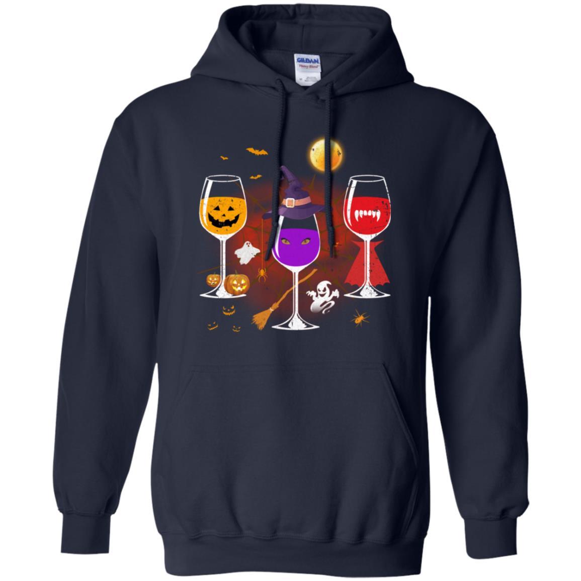 Wine Glass Of Witchcraft Funny Halloween-T-Shirt & Tank Top-Pullover Hoodie-Navy