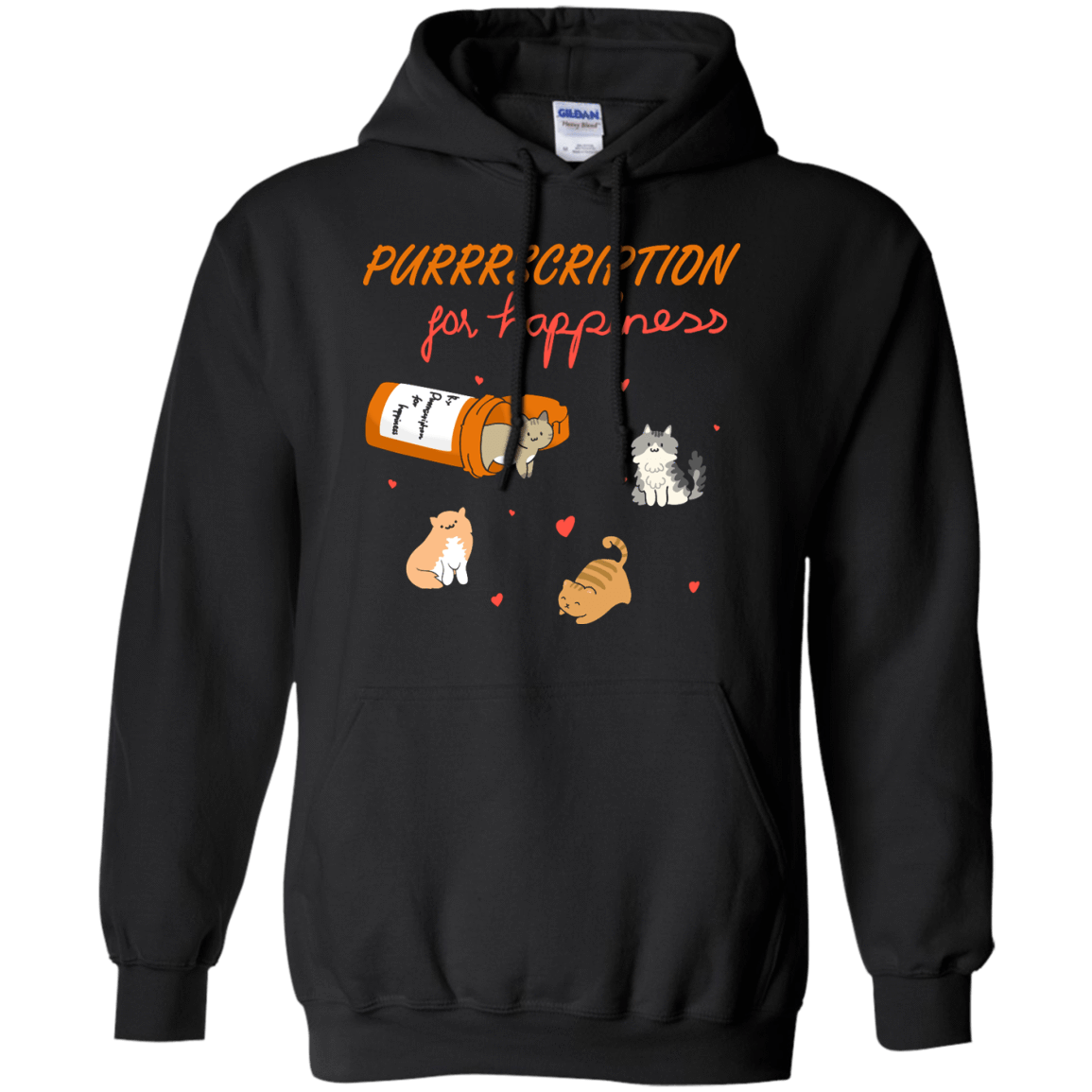 Purrrscription For Happiness-T-Shirt & Hoodie-Pullover Hoodie-Black