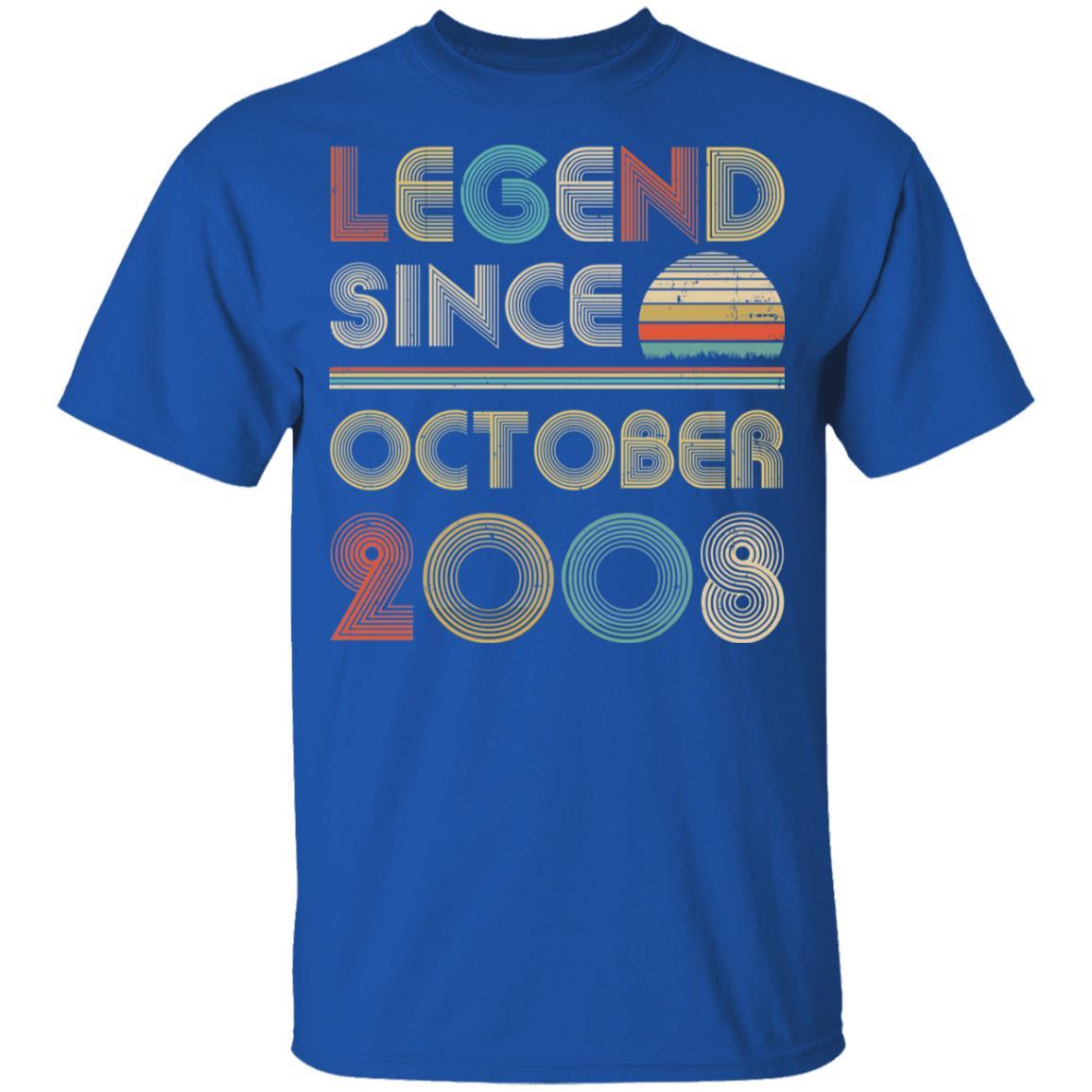 Legend Since October 2008 Vintage 13th Birthday Gifts Youth-Youth Shirt-Youth T-Shirt-Royal