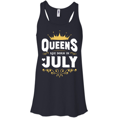 Queens Are Born In July-T-Shirt & Hoodie-Women's Flowy Racerback Tank-Midnight