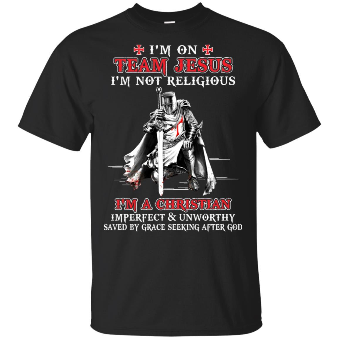 Knight Templar I'm On Team Jesus I'm Not Religious-T-Shirt & Hoodie-Classic T-Shirt-Black