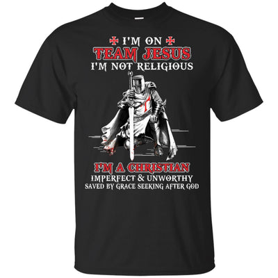 Knight Templar I'm On Team Jesus I'm Not Religious-T-Shirt & Hoodie-Classic T-Shirt-Black