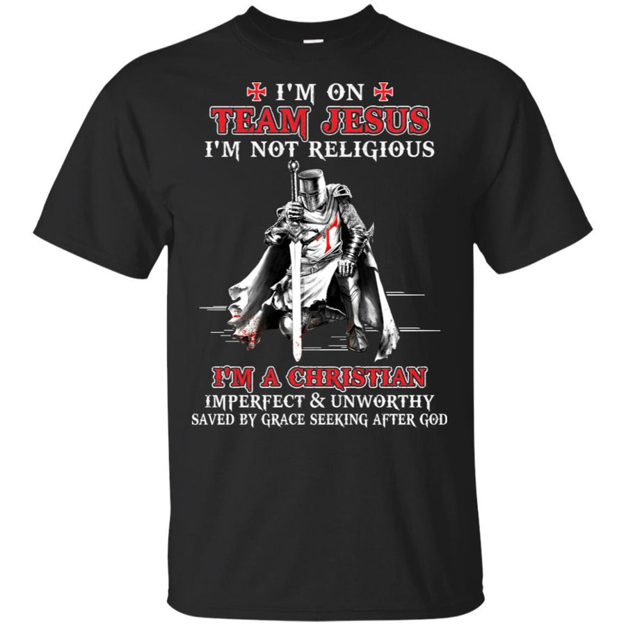 Knight Templar I'm On Team Jesus I'm Not Religious-T-Shirt & Hoodie-Classic T-Shirt-Black