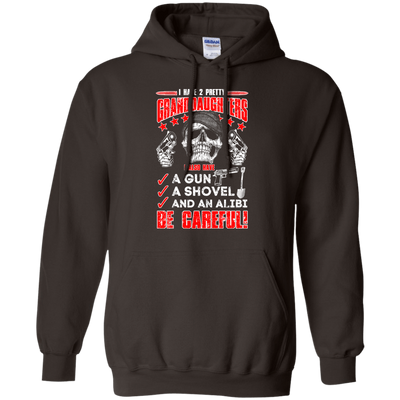 I HAVE TWO PRETTY GRANDDAUGHTERS-T-Shirt & Hoodie-Pullover Hoodie-Dark Chocolate