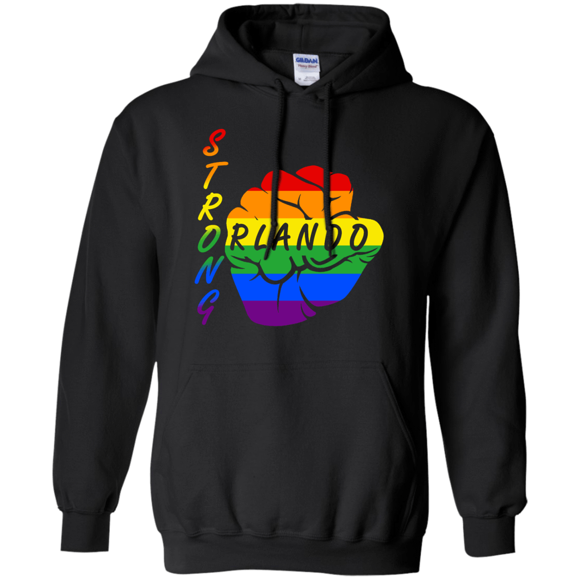 Strong Orlando LGBT-T-Shirt & Hoodie-Pullover Hoodie-Black