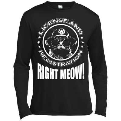 License And Registration Meow-T-Shirt & Hoodie-Long Sleeve T-Shirt-Black