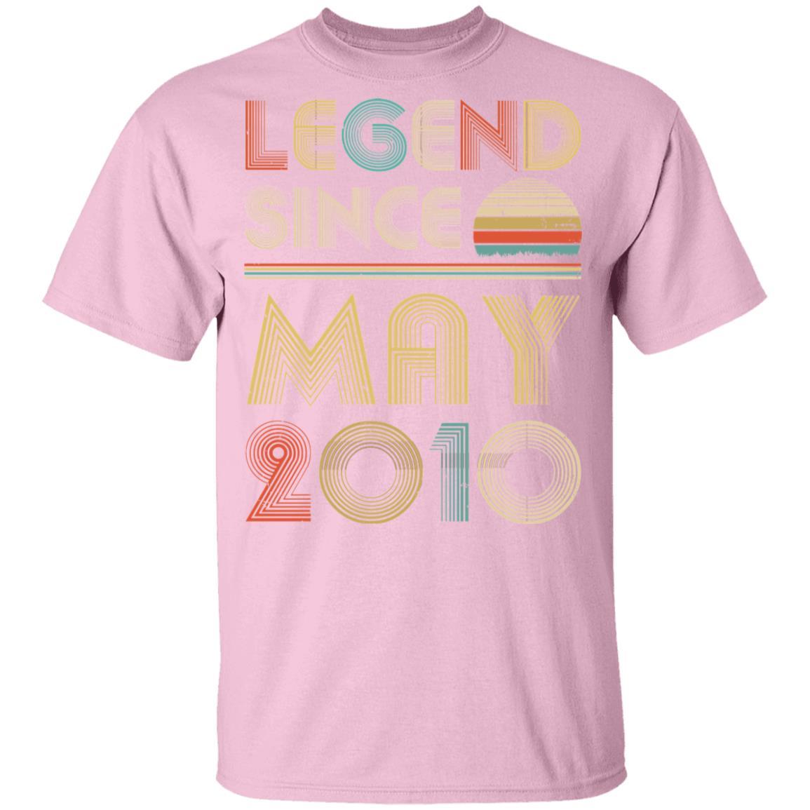 Legend Since May 2010 Vintage 11th Birthday Gifts Youth-Youth Shirt-Youth T-Shirt-Light Pink
