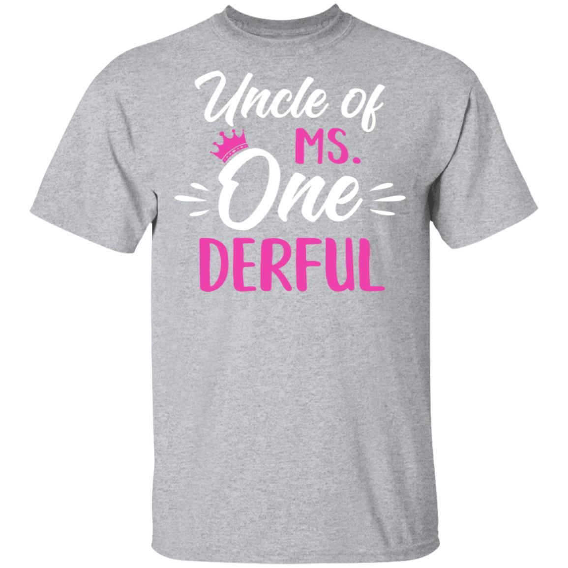 Uncle Of Ms Onederful 1st Birthday Party Costumes Gifts-T-Shirt & Hoodie-Classic T-Shirt-Sport Grey