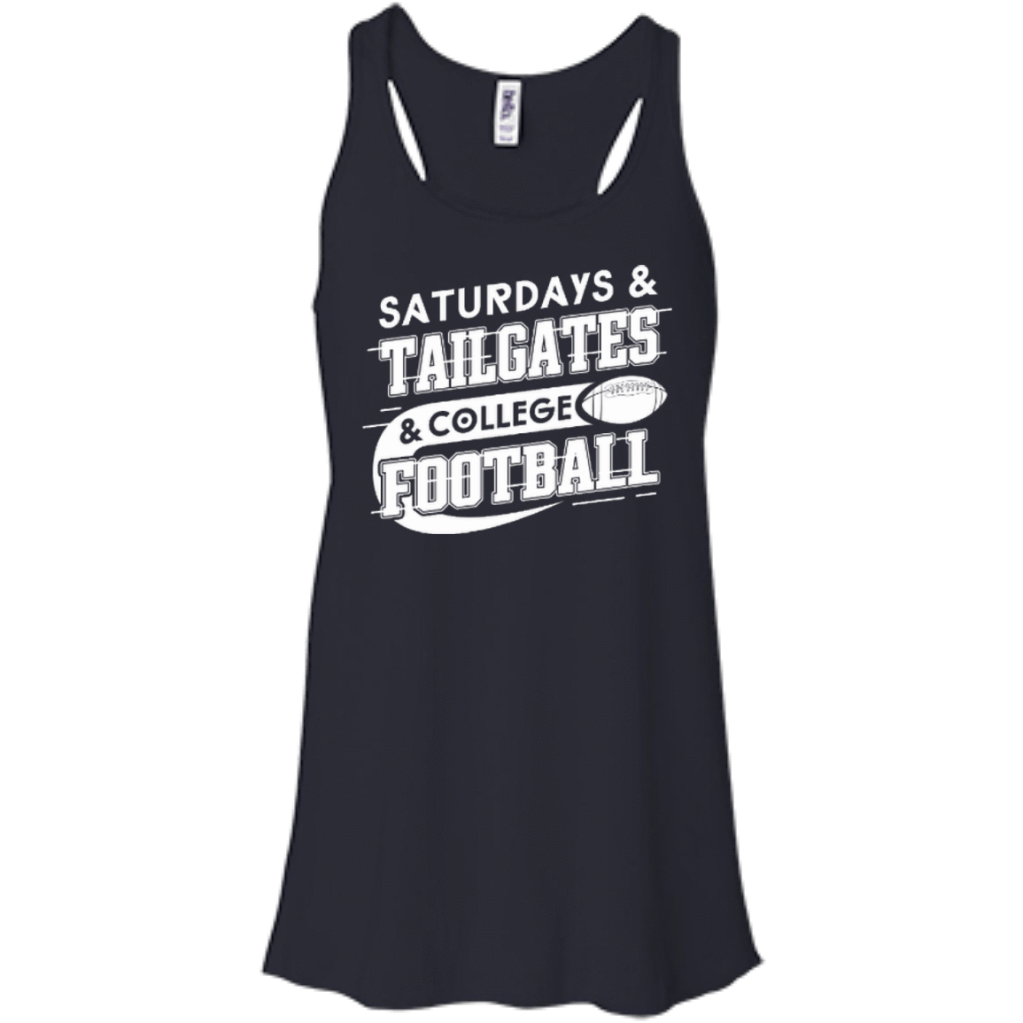 SATURDAYS TAILGATES COLLEGE FOOTBALL-T-Shirt & Hoodie-Women's Flowy Racerback Tank-Midnight
