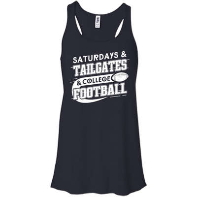SATURDAYS TAILGATES COLLEGE FOOTBALL-T-Shirt & Hoodie-Women's Flowy Racerback Tank-Midnight