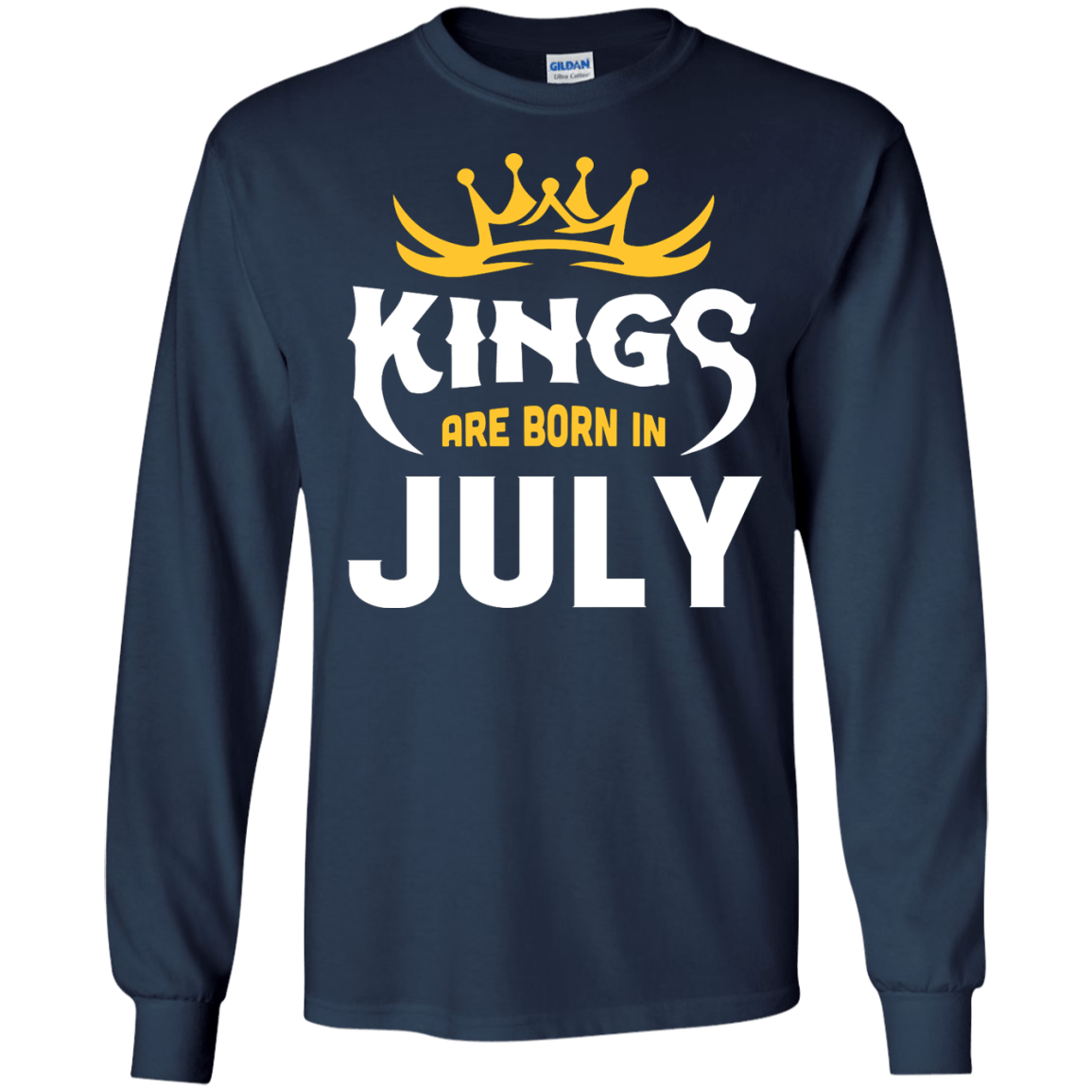 Kings Are Born In July-T-Shirt & Hoodie-Long Sleeve T-Shirt-Navy