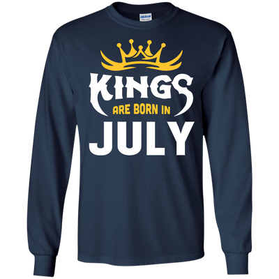 Kings Are Born In July-T-Shirt & Hoodie-Long Sleeve T-Shirt-Navy