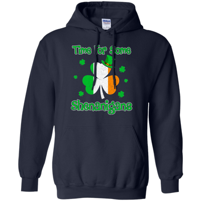 St. Patrick's Time For Some Shenanigans Funny Party-T-Shirt & Hoodie-Pullover Hoodie-Navy