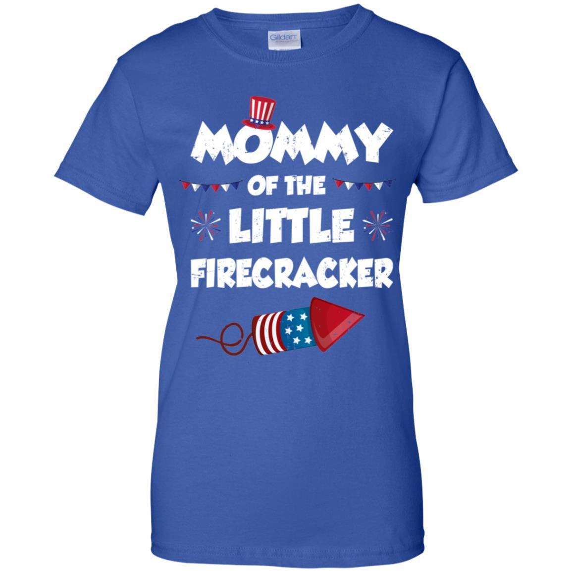 4th Of July Birthday Mommy Of The Little Firecracker-T-Shirt & Hoodie-Women's T-Shirt-Royal