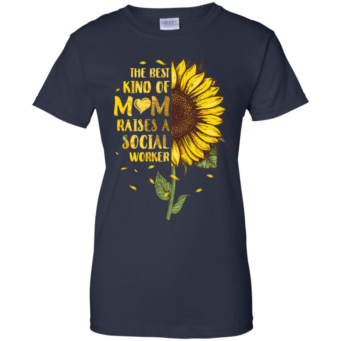 The Best Kind Of Mom Raises A Social Worker Mothers Day-T-Shirt & Hoodie-Women's T-Shirt-Navy