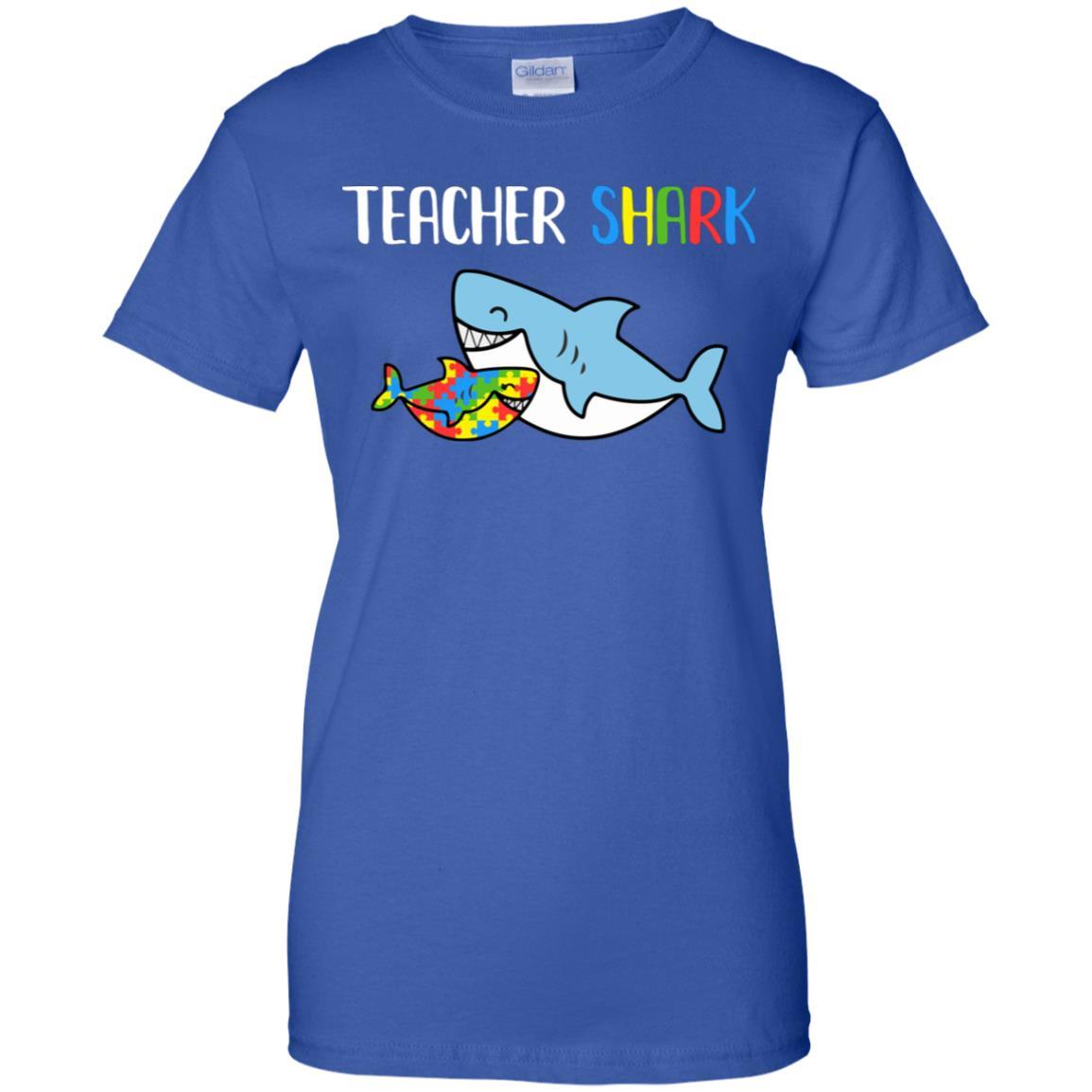 Teacher Shark Support Autism Awareness For Child-T-Shirt & Hoodie-Women's T-Shirt-Royal