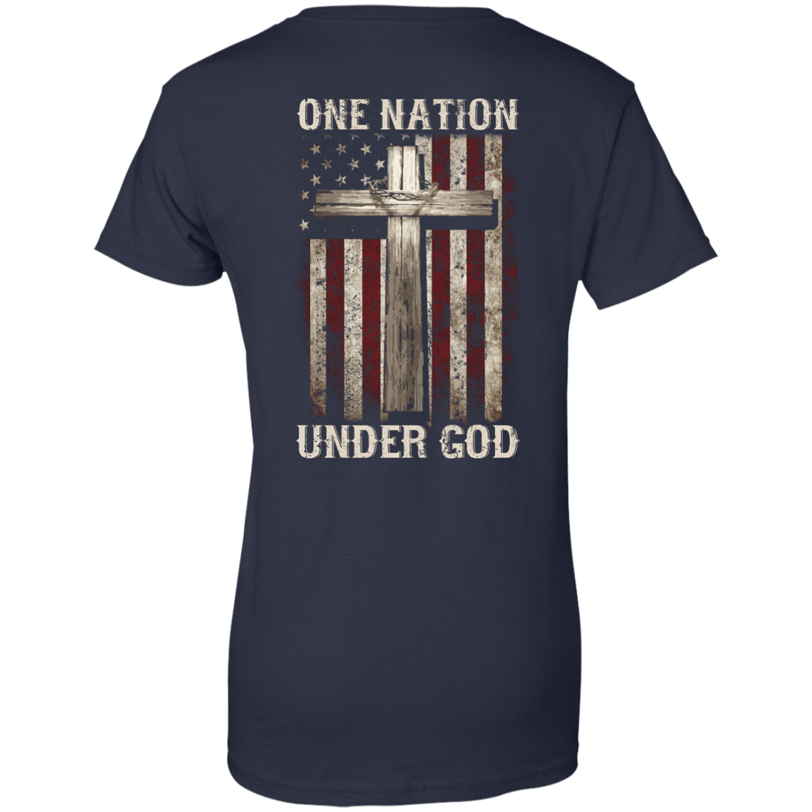 One Nation Under God-T-Shirt & Hoodie-Women's T-Shirt-Navy
