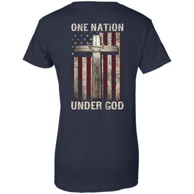 One Nation Under God-T-Shirt & Hoodie-Women's T-Shirt-Navy